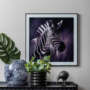 Wandkunst Zebra Schwarz - Glas - 2 x 50 x 50 cm