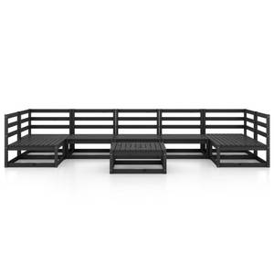 Salon de jardin (lot de 8) 3009750-1 Noir - Bois massif - Bois/Imitation - 70 x 30 x 70 cm