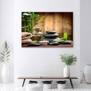 Wandbild Zen Spa Bambus Steine 90 x 60 cm