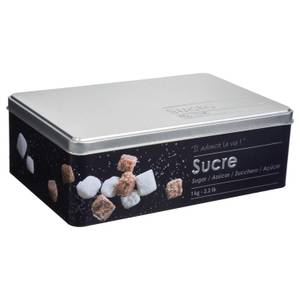 Zuckerdose, 1 kg, Metall, schwarz Schwarz - Metall - 14 x 7 x 21 cm