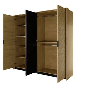 Drehtürenschrank VERSO LED Beige - Weiß - Holzwerkstoff - Kunststoff - 224 x 211 x 60 cm