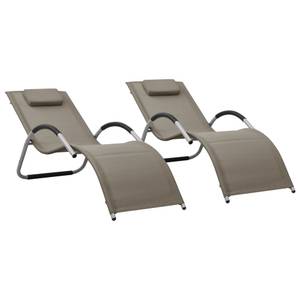 Chaise longue (lot de 2) 3008892-2 Gris - Taupe - Nombre de pièces dans le lot : 2