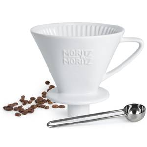 Porzellan Kaffeefilter für 2-4 Tassen Weiß - Ton - Porzellan - 14 x 14 x 17 cm
