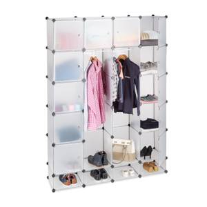 Kleiderschrank Stecksystem 18 Fächer Schwarz - Metall - Kunststoff - 145 x 198 x 37 cm