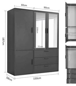 Kleiderschrank Der Grenzenlose II Anthrazit - 3