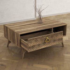 Couchtisch Yakamoz Walnuss Braun - Holzwerkstoff - 90 x 44 x 60 cm