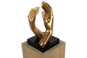Sculpture moderne Pour toujours Doré - Pierre artificielle - Matière plastique - 41 x 21 x 21 cm