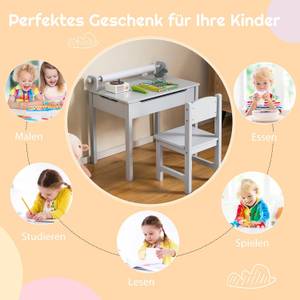 Kindertisch-Set TK32347SD Grau - Massivholz - 40 x 58 x 60 cm