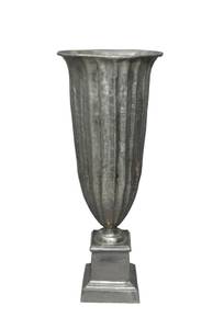 Vase auf Fuß Sahira Silber - Metall - 36 x 91 x 36 cm