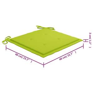 Gartenstühle mit Hellgrünen Kissen vidaXL Gartenstühle mit Hellgrünen Kissen 4 Stk. Massivholz Teak