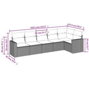 Gartensitzgruppe K5532(6-tlg) Braun - Massivholz - 69 x 62 x 66 cm