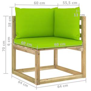 Ecksofa 3009699-1 Grün - Holzwerkstoff - Holzart/Dekor - 64 x 70 x 64 cm