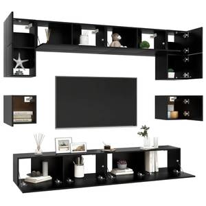 TV-Schrank 8er Set D424 Schwarz - Tiefe: 100 cm