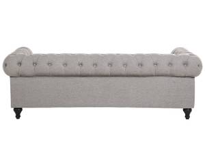 3-Sitzer Sofa CHESTERFIELD Grau - Hellgrau - Eiche Dunkel - 202 x 70 x 75 cm