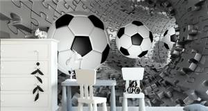 Papier Peint TUNNEL Football Puzzle 3D 135 x 90 x 90 cm