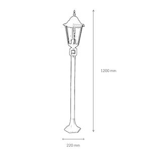 Lampadaire d'extérieur BRISTOL Noir - Hauteur : 120 cm