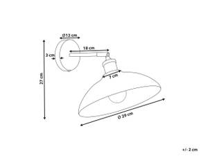 Lampe murale YERALA Noir - Bois massif - 29 x 27 x 33 cm