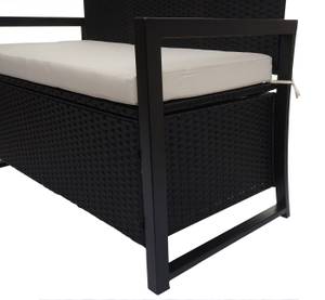 Poly-Rattan 2er Sitzbank F39 Anthrazit - Cremeweiß