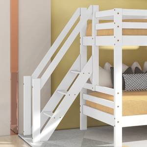 Etagenbett HomeyAtticⅠ Weiß - Holzwerkstoff - Massivholz - Holzart/Dekor - 96 x 232 x 267 cm