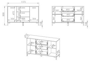 Kommode NEVIO Braun - Holzwerkstoff - 138 x 83 x 41 cm