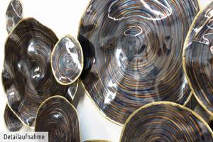 Wanddeko Metall Water on Plates Schwarz - Metall - 117 x 72 x 8 cm