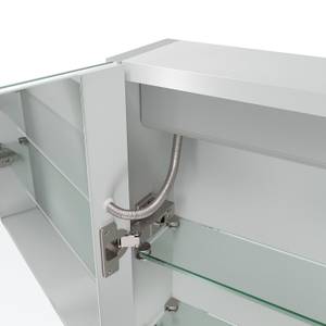 LED Spiegelschrank Silber - Glas - 80 x 60 x 13 cm