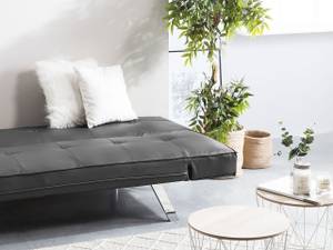 3-Sitzer Sofa BRISTOL Schwarz - Silber - Tiefe: 74 cm