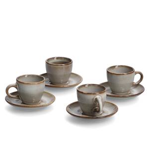 Espresso-Set, 8-tlg., Keramik, taupe Beige - Keramik - 1 x 1 x 1 cm