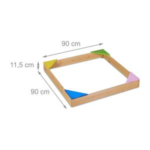 Sandkasten mit Ecksitzen Braun - Grün - Gelb - Holzwerkstoff - 90 x 12 x 90 cm