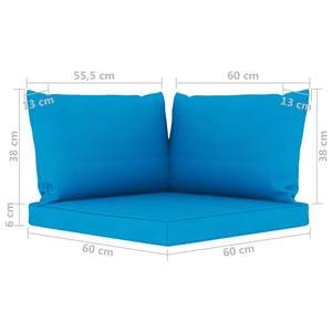 Gartensofa 3016481-6 (4-teilig) Hellblau