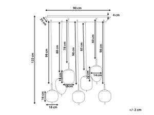 Lampe suspension TARLO Noir - Argenté - Verre - 90 x 122 x 35 cm