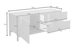 Fernsehschrank Adamo Weiß - Holzwerkstoff - 110 x 47 x 40 cm