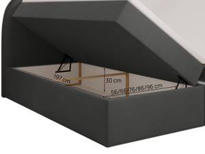 Boxspringbett ZEN mit Bettkasten Dunkelgrau - Breite: 160 cm - H2