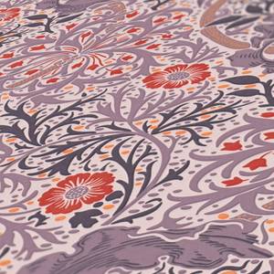 Blumentapete Floral Schwarz - Orange - Violett - Rot - Weiß