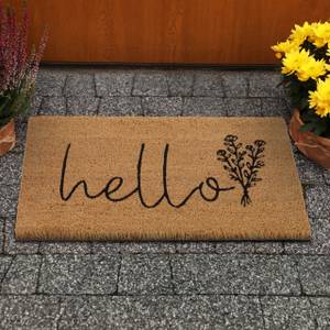 Paillasson coco « Hello » Noir - Marron - Fibres naturelles - Matière plastique - 60 x 2 x 40 cm