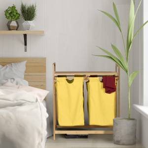 Meuble à linge en bambou Marron - Jaune - Bambou - Textile - 64 x 73 x 33 cm