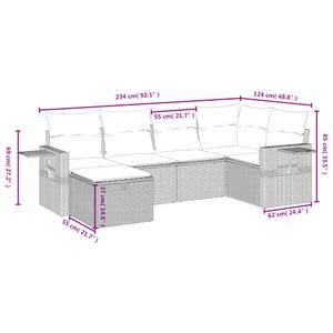 Gartensitzgruppe K4972(6-tlg) Schwarz - Massivholz - 69 x 62 x 62 cm