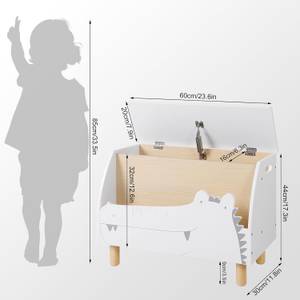 Kindersitzbank mit Stauraum Alaia Weiß - Holzwerkstoff - 60 x 44 x 30 cm