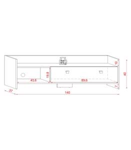 Meuble TV Open Marron - Blanc - Bois manufacturé - 40 x 37 x 140 cm