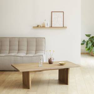 Couchtisch BOSTON Beige - Massivholz - 65 x 37 x 120 cm