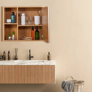 Spiegelschrank mit Regalfächern Braun - Bambus - Holzwerkstoff - Glas - 55 x 45 x 20 cm