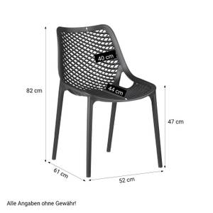 Chaise de jardin lot de 2 2419 Noir - Largeur : 52 cm - Lot de 2