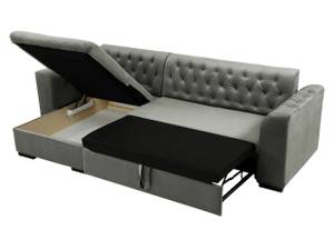 Ecksofa Lerito Grau - Ecke davorstehend links