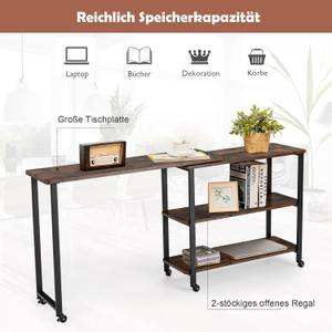 Beistelltisch verstellbar Braun - Holzwerkstoff - 30 x 73 x 157 cm