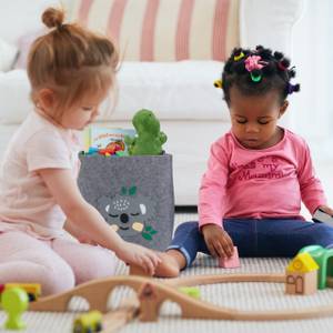 Boîte de rangement pour enfant Marron - Gris