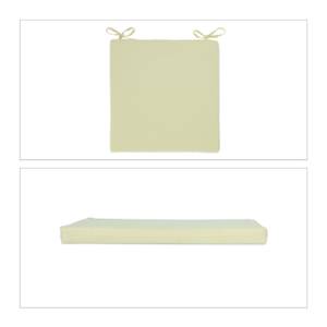Beigefarbene Stuhlkissen 4er Set Beige - Kunststoff - Textil - 40 x 3 x 40 cm