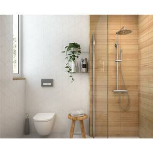 Duschsystem mit Regendusche chrom Silber - Metall - 28 x 130 x 21 cm