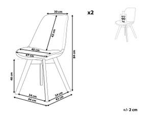 Chaise de salle à manger DAKOTA II Bleu - Chêne clair - 47 x 82 x 57 cm - Lot de 2 - Vernis mat - Non revêtu