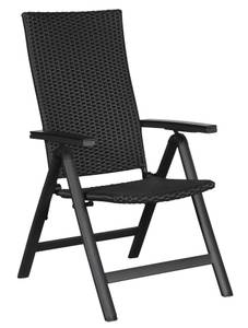 Gartenstuhl Kars Schwarz - Rattan - 58 x 110 x 66 cm