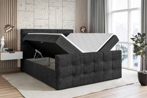 Boxspringbett SOLARIO Schwarz - Breite: 140 cm - H4